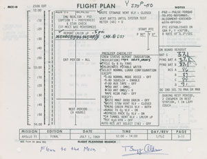 Lot #4311 Buzz Aldrin's Apollo 11 Flown Star Chart and Flight Plan Page - Image 3