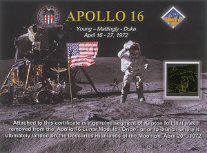 Lot #4325  Apollo 11 Signed Postcard and Artifacts - Image 5