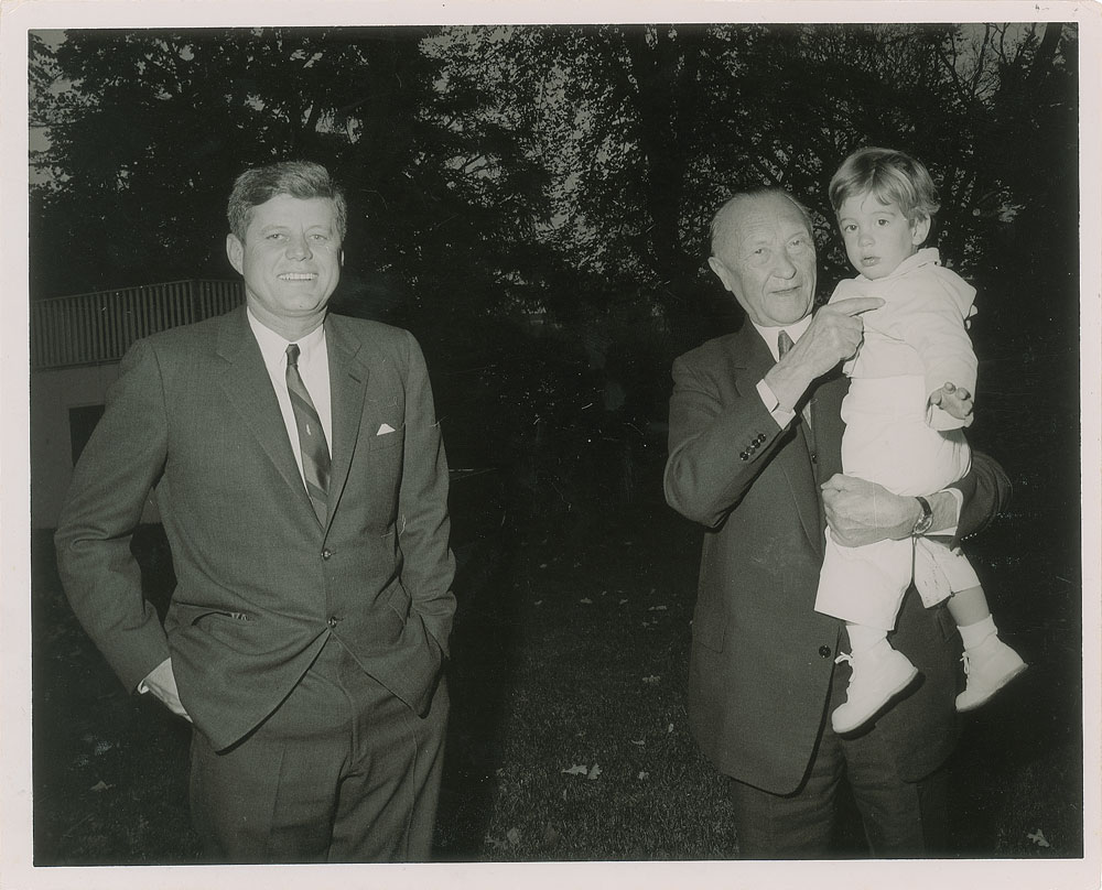Lot #65 John F. Kennedy, JFK Jr. and Konrad Adenauer Original Photograph by Cecil W. Stoughton