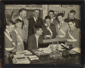 Lot #301 John F. Kennedy and Boy Scouts Original Photograph - Image 1