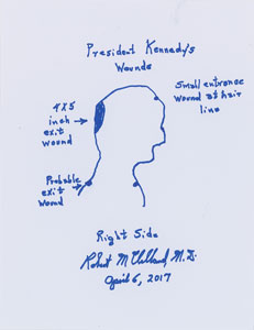 Lot #73 John F. Kennedy Assassination: Dr. Robert McClelland Original Sketch