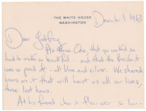 Lot #83 Jacqueline Kennedy Autograph Letter Signed