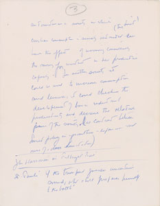 Lot #41 John F. Kennedy Handwritten Notes