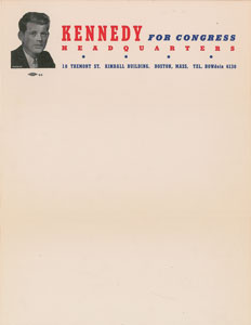 Lot #91 John F. Kennedy Congressional Campaign Letterhead - Image 1