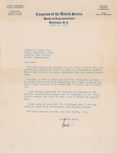 Lot #29 John F. Kennedy Typed Letter Signed