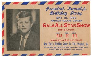 Lot #98 John F. Kennedy 1962 Birthday Party Ticket