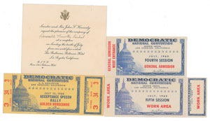 Lot #109 John F. Kennedy Set of (3) 1960 Democratic National Convention Tickets