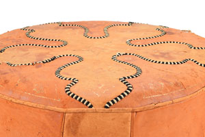 Lot #4 John F. Kennedy's Brown Leather Ottoman Hassock - Image 2