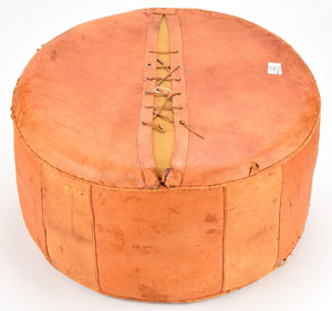 Lot #4 John F. Kennedy's Brown Leather Ottoman Hassock - Image 4