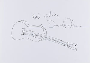 Lot #5150 David Gilmour Signed Sketch