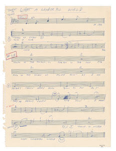 Lot #5211  What a Wonderful World Original Handwritten Music by George David Weiss - Image 5