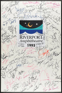Lot #5630  1995 Riverport Amphitheatre Multi-Signed Poster - Image 1