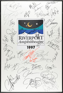 Lot #5632  1997 Riverport Amphitheatre Multi-Signed Poster - Image 1