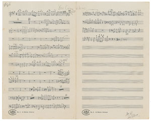 Lot #5180 John Coltrane Handwritten Music for 'You Came Along'