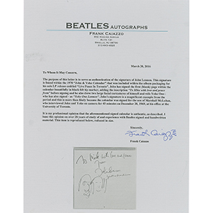 Lot #5032 John Lennon and Yoko Ono Signed Calendar - Image 4