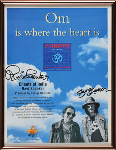 Lot #5026 George Harrison and Ravi Shankar Signed Advertisement
