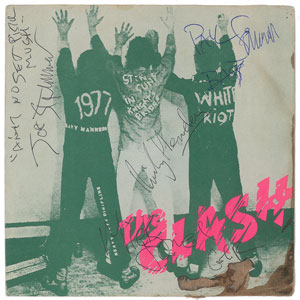 Lot #5534 The Clash Signed 45 RPM Record Sleeve - Image 1
