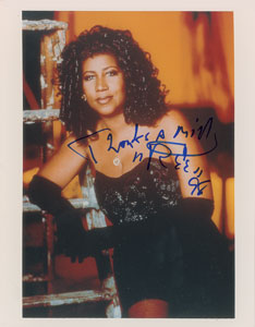 Lot #5354 Aretha Franklin Signed Photograph