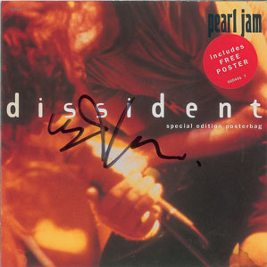 Lot #5655  Pearl Jam: Eddie Vedder Signed 45 RPM Record Sleeve - Image 1