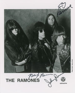 Lot #5528  Ramones Signed Photograph and Banners - Image 1