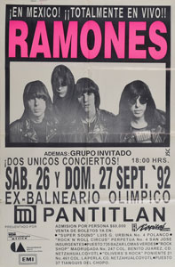 Lot #5524  Ramones Group of (3) Spain and Mexico Concert Posters - Image 2