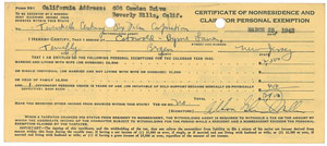 Lot #5251 Glenn Miller Document Signed
