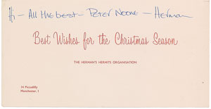 Lot #5372 Peter Noone Signed Christmas Card - Image 1