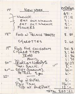 Lot #5152  Pink Floyd 1973/1975 Tour Expenses Book - Image 2