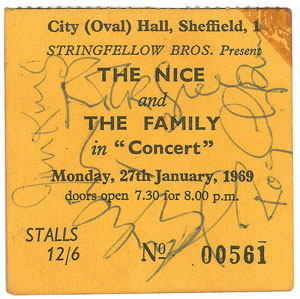 Lot #5371 The Nice and The Family Signed Ticket - Image 1