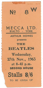 Lot #5049  Beatles 1963 Rialto-York Ticket Stub - Image 1