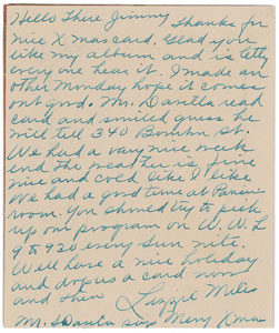 Lot #5249 Lizzie Miles Autograph Letter Signed - Image 1