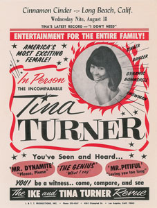 Lot #5329 Ike and Tina Turner 1965 Handbill - Image 1