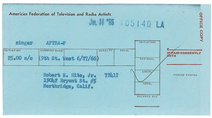 Lot #5447  Canned Heat: Bob Hite Signed Document - Image 2