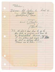 Lot #5361 Booker T. Jones Autograph Letter Signed