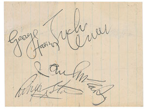 Lot #5012  Beatles Signatures