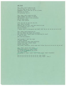 Lot #5557 'Weird Al' Yankovic Handwritten Lyrics - Image 7