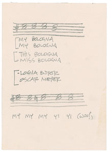 Lot #5557 'Weird Al' Yankovic Handwritten Lyrics - Image 9