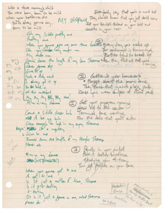 Lot #5557 'Weird Al' Yankovic Handwritten Lyrics - Image 10
