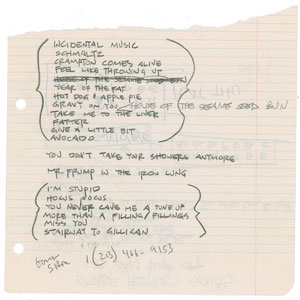 Lot #5557 'Weird Al' Yankovic Handwritten Lyrics - Image 15