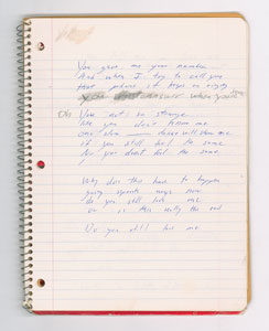 Lot #5393  Boston: Brad Delp's Notebook with Handwritten Notes and Lyrics - Image 3