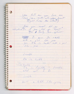 Lot #5393  Boston: Brad Delp's Notebook with Handwritten Notes and Lyrics - Image 4