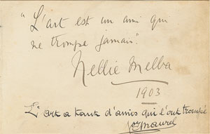 Lot #617 Nellie Melba and Victor Maurel - Image 1