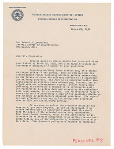 Lot #259 J. Edgar Hoover - Image 1