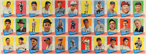 Lot #8086  1961/62 Fleer Baseball 33-card High Number Uncut Sheet with Ted Williams and 18 Other Hall of Famers - Image 1