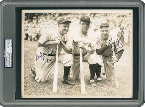 Lot #8375 Ty Cobb and Tris Speaker Signed and Encapsulated Photograph - PSA/DNA - Image 1