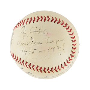 Lot #8229 Spectacular 
Dual Autographed Baseball  -  Ty Cobb and Honus Wagner - Image 2