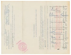 Lot #9016 Eddie Collins 1933 Signed Trade Agreement for HOFer Rick Ferrell - Image 2