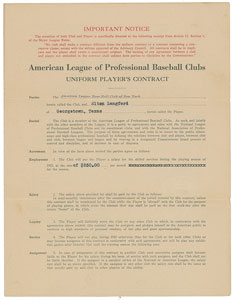 Lot #9006  Elton Langford 1923 Signed New York Yankees Player Contract with Ban Johnson and Jacob Ruppert - Image 3