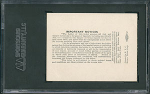 Lot #8436 Lou Gehrig 1941 Memorial Game Ticket Stub - SGC AUTHENTIC - Image 2