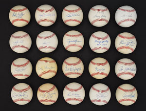 Lot #8289  Baseball Hall of Famer Single Signed Ball Collection (83) - Image 1